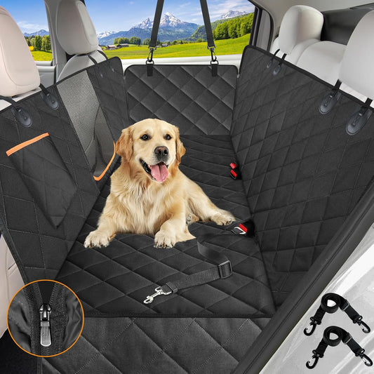 Kytely Dog Car Seat Cover for Back Seat,600D Heavy Duty Dog Hammock for Car with Side Flap,100% Waterproof Pet Backseat Cover, Anti-Scratch Nonslip Pet Seat Protector for Cars Trucks and SUV